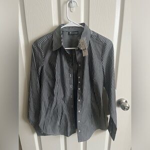 New York and Company Striped Dress Shirt